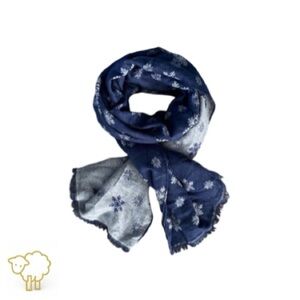 Talbots Cotton Blend Wrap/Wide Scarf. Reversible. Snowflake.